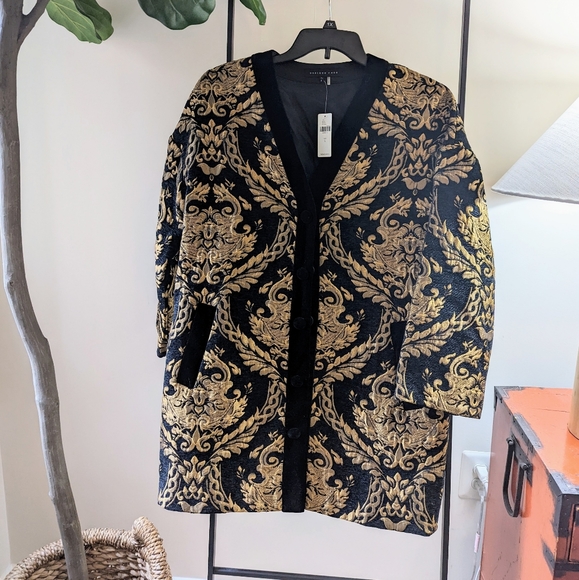 Anthropologie Endless Rose Jacquard Coat NWT Size L - Picture 2 of 5